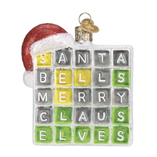Ornament - Blown Glass - Merry Words