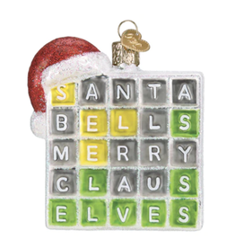 Ornament - Blown Glass - Merry Words