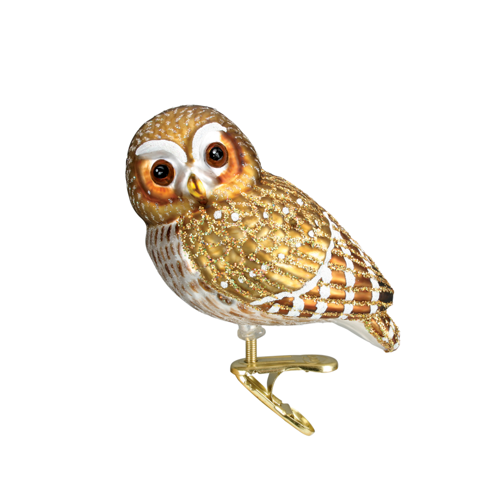 MH Ornament - Blown Glass - Pygmy Owl