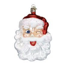 Ornament - Blown Glass - Winking Santa