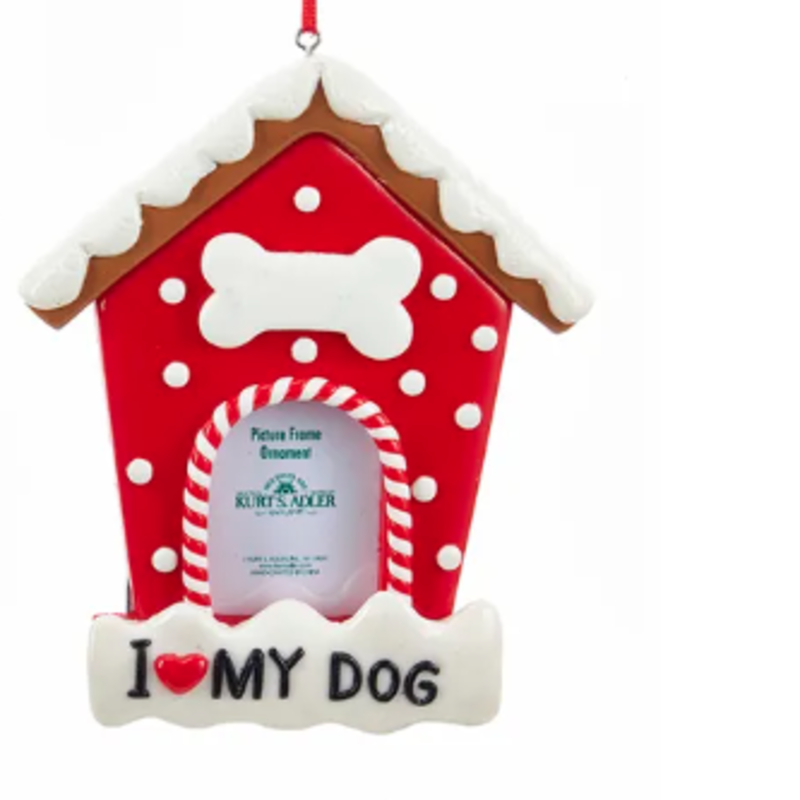 Ornament - Dog  House Picture Frame - I Love My Dog
