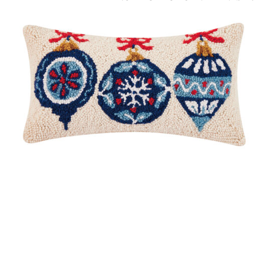 Pillow - Embroidered -  Nordic Blue Ornaments