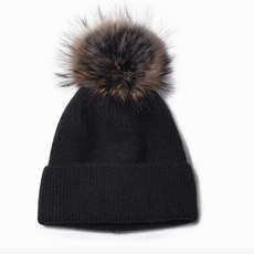 Hat - Knit Ribbed - Pom Pom - Multiple Colors