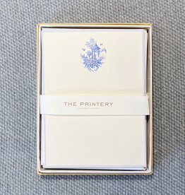 MH Boxed Notecards - Toile - Blue on Bone White w/Eldridge Blue Border