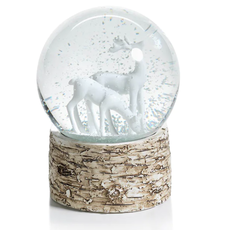 MH Snow Globe -  White Reindeers on Birch
