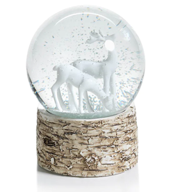 MH Snow Globe -  White Reindeers on Birch