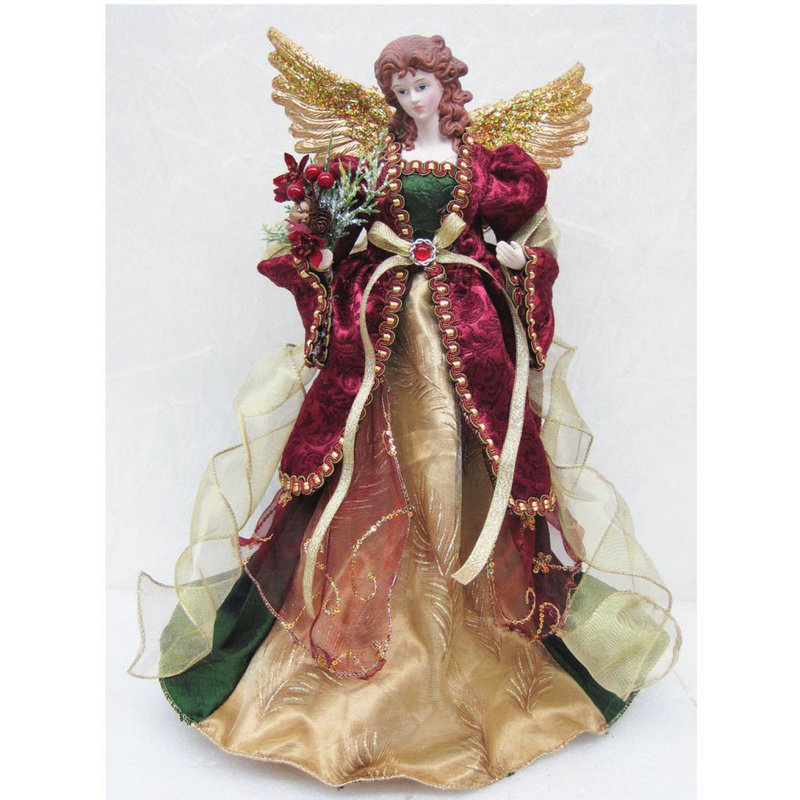 MH Tree Topper - Angel Red & Gold - 16"