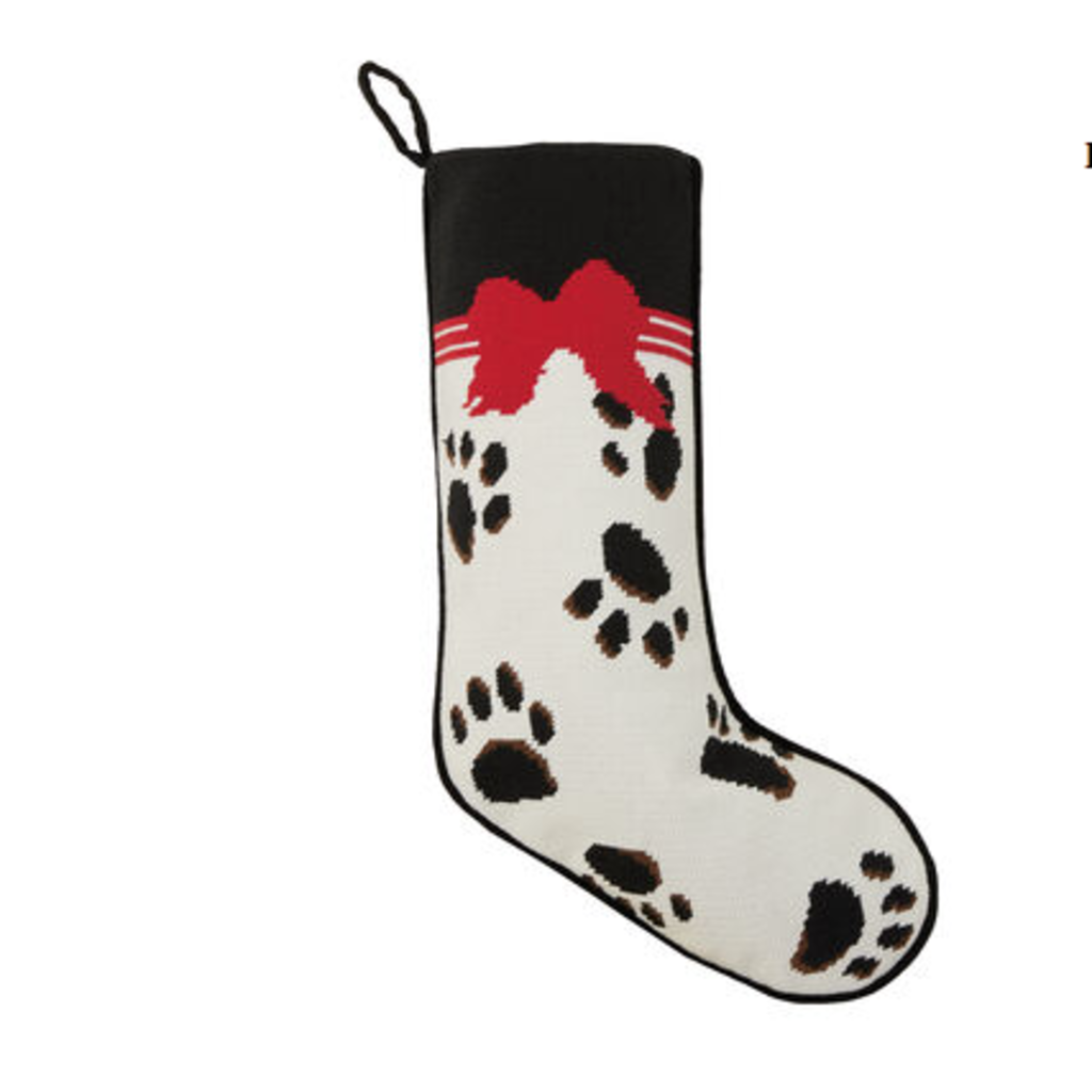 Stocking - Embroidered - Black Paws