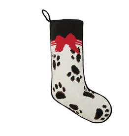 Stocking - Embroidered - Black Paws