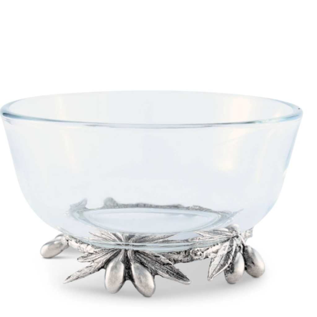 MH Bowl - Olive Grove - Glass & Pewter