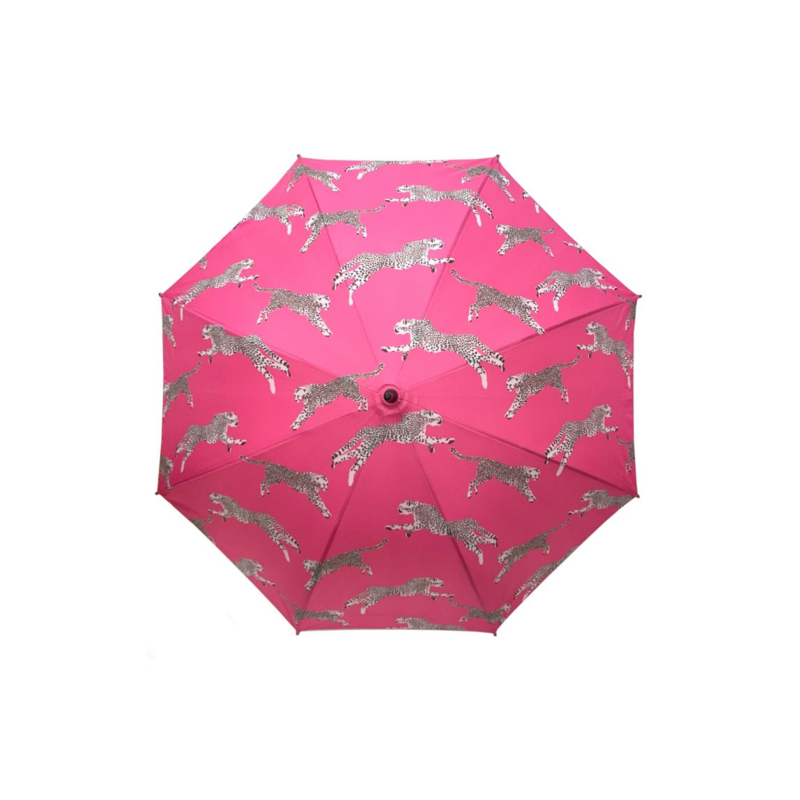 Umbrella - Scalamandre - Leaping Cheetah - Bubblegum