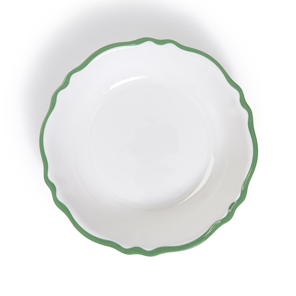 Bowl - Garden - Melamine - Scalloped Green - 2.75"Hx13.75" D