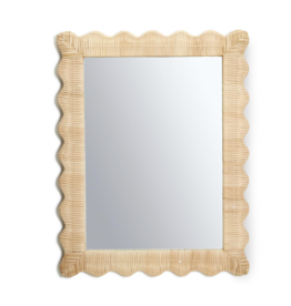 Mirror - Wicker Weave - Rattan Scalloped- 23.5W x 1.25" D x 30.5" H
