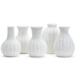 Vase - Basket Weave -White - Ast'd Shapes