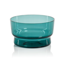 Bowl - Skive  Blown Glass - Medium - Teal - 5.5x3.25"