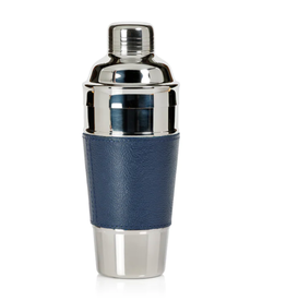 Cocktail Shaker - Laguna - Leather/Nickel - Blue
