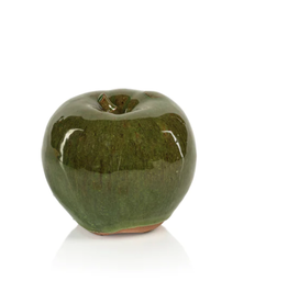 Decorative Apple - Green - Glazed Stoneware - Small -4x3.5"