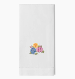 MH Hand Towel - Easter Eggs - White Cotton
