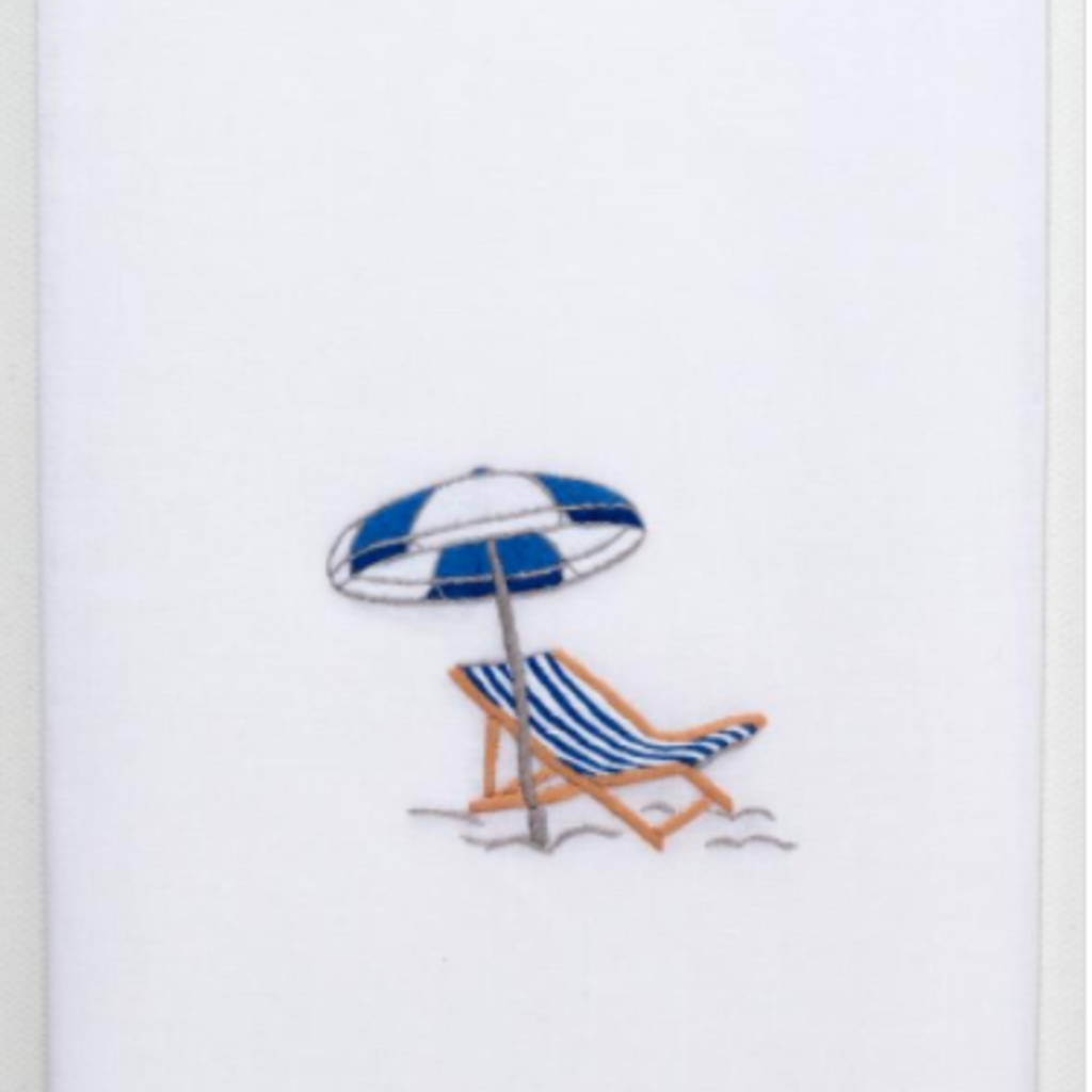 MH Hand Towel - Beach Chair - White Cotton -