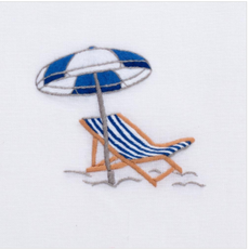 MH Hand Towel - Beach Chair - White Cotton -