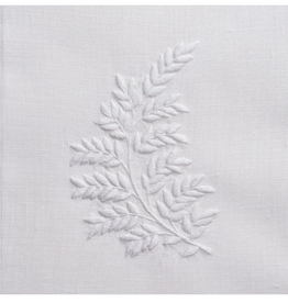 MH Hand Towel - Leaves White - White Cotten