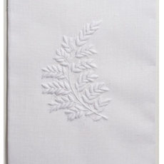 MH Hand Towel - Leaves White - White Cotten