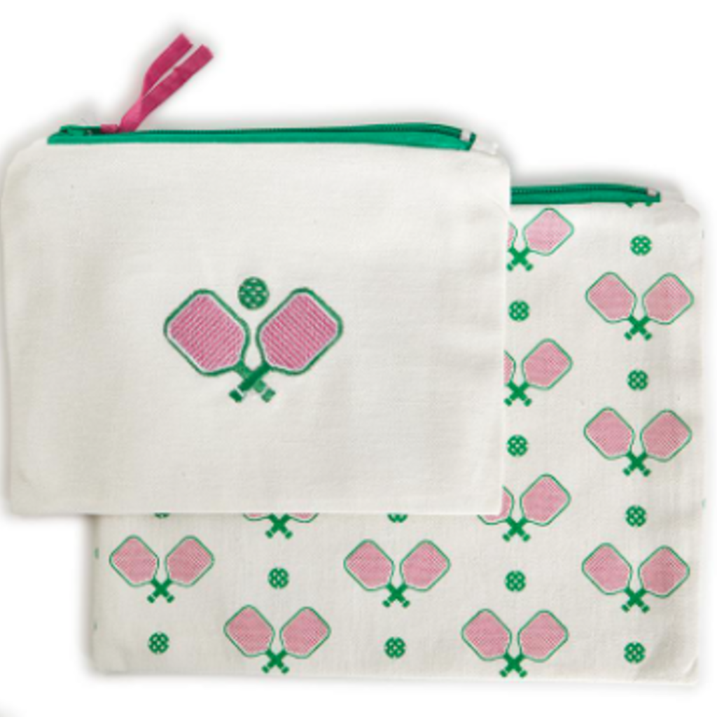 Pouch - Pickleball - Large/Pattern - Pink/Green