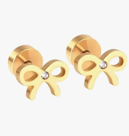 Earrings - Studs - Golden Bow