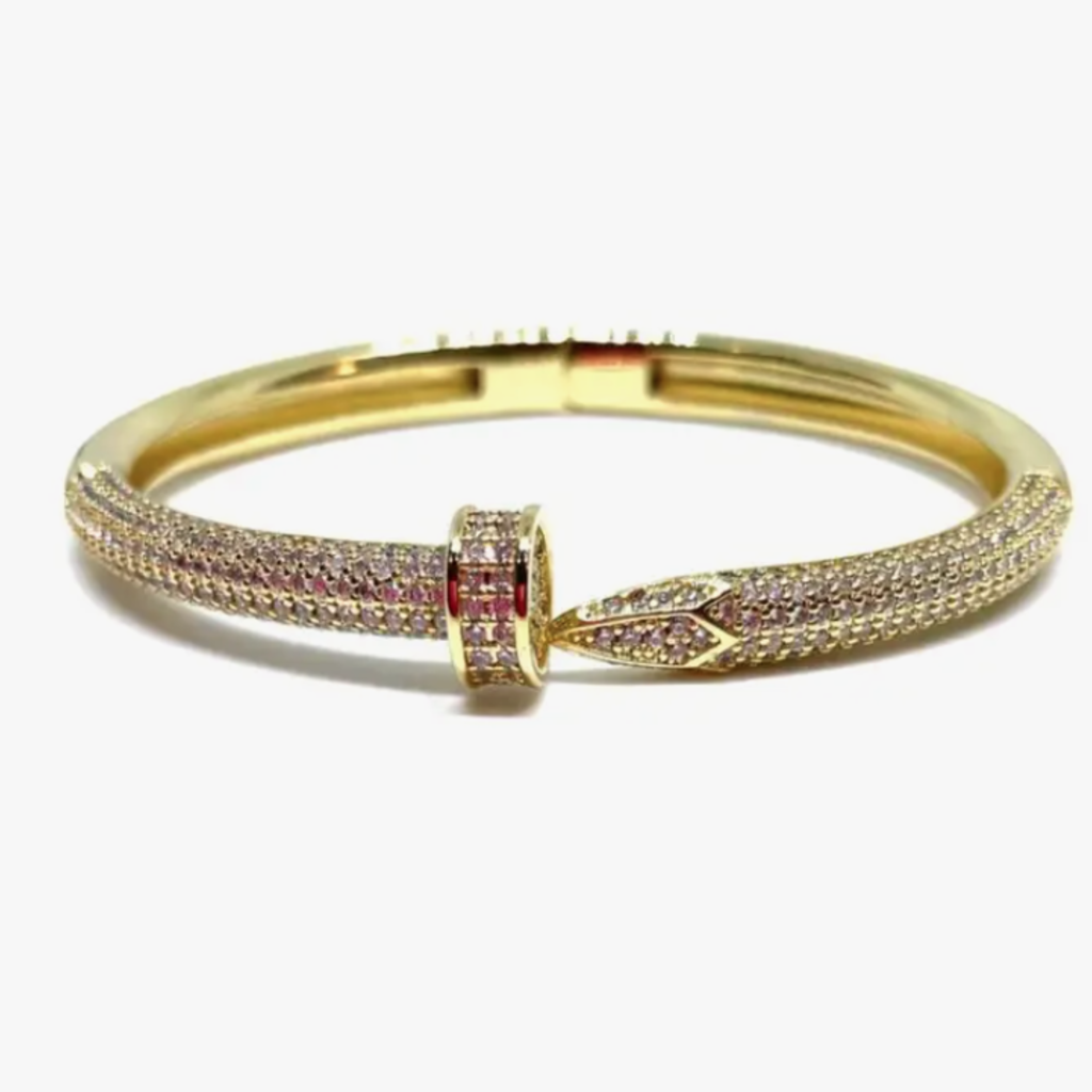 Bracelet - Pave Nail Tip - Gold