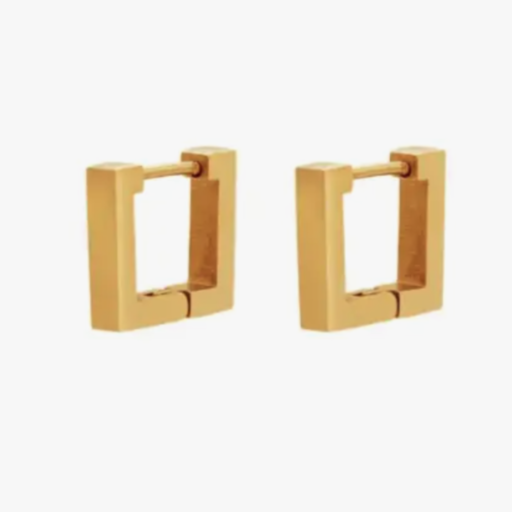 Earrings - Square Huggie - Gold