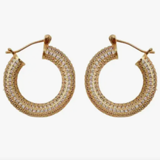 Earrings - Pave Gold Hoop