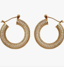 Earrings - Pave Gold Hoop