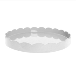 MH Tray - Scallop Lacquered - Round - White - 16"
