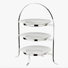 Plate Holder - Sina - Hammered - 3-Tier - Silver Plated