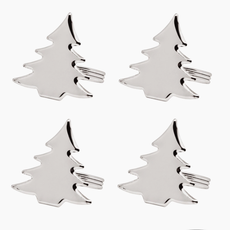 Napkin Ring - Christmas Tree - Silver - S/4