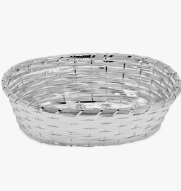 Serving Basket - Oval Braided - Nickel Plated