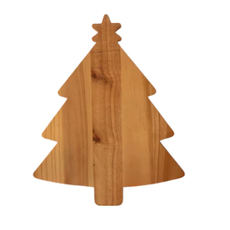 Cutting Board - Holiday - Wood Tree - 16x12.75x.75" -