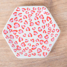 Tray - Trinket - Wild in Love - 4" - White/Pink