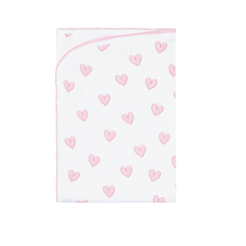 MH Heart Print - Baby Blanket - Pink