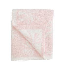 Blanket - Chenille - Bow - Pink - 34x28"