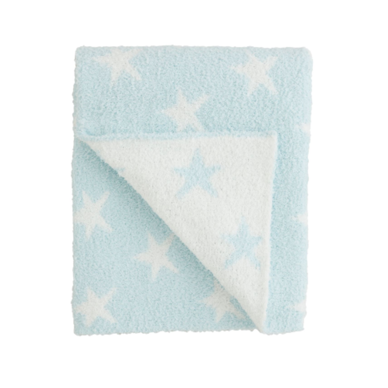 Blanket - Chenille - Star - Blue - 34x28"