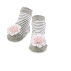 Baby Socks - Flower Rattle - 0-12M