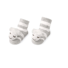 Baby Socks - Sheep Rattle - Grey - 0-12M