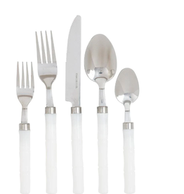 Flatware - Bamboo Stainless - 5 pc Picnic - White