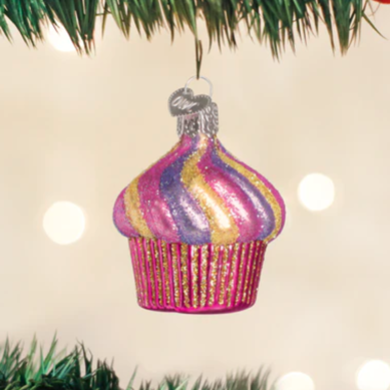 MH Ornament - Blown Glass -  Cupcake