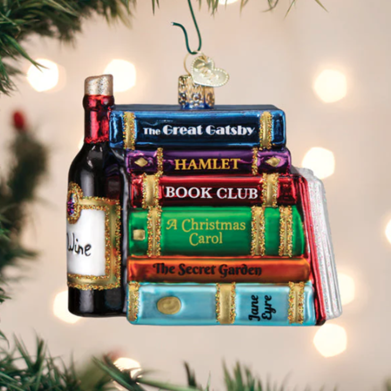 Ornament - Blown Glass -  Book Club