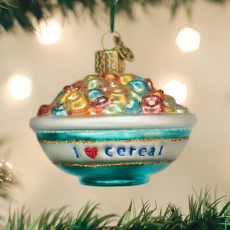 Ornament - Blown Glass -  Bowl of Cereal