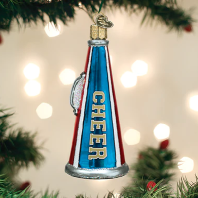 MH Ornament - Blown Glass - Cheer Megaphone