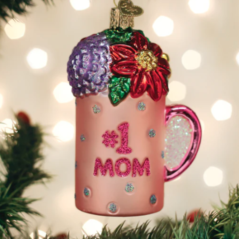 Ornament - Blown Glass -  Best Mom Mug Ornament