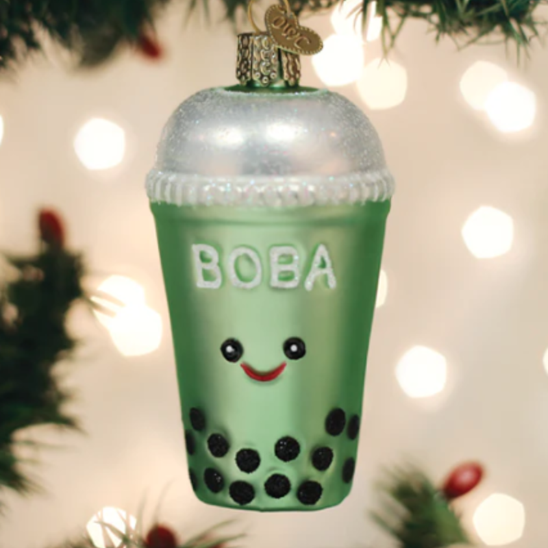 Ornament - Blown Glass -  Boba Tea